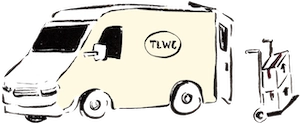 Illustration of a logistics van